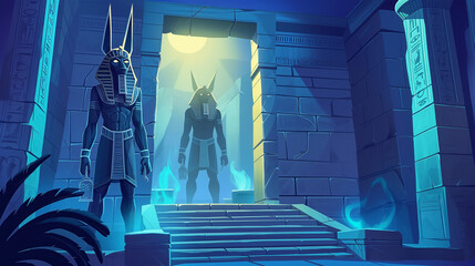 Fototapeta premium The Ancient Egyptian background isolation for mobile game background, Illustration