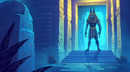 Obraz premium The Ancient Egyptian background isolation for mobile game background, Illustration