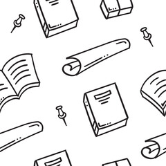 school and education seamless pattern in hand drawn style pattern background
