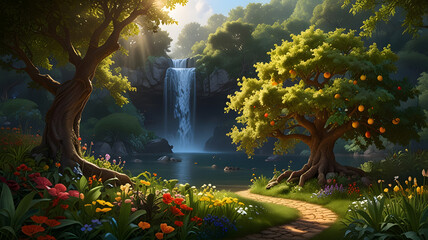 Tree of Knowledge of Good and Evil in the Garden of Eden from Genesis in the Creation story of the Bible