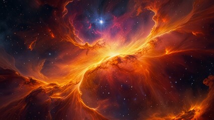 Beautiful nebulae and stars in the night sky. Supernova background wallpaper