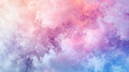 Fototapeta premium An abstract smoke background with a gradient of soft pastel colors, creating a dreamy atmosphere
