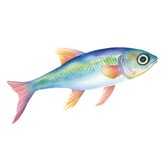 Anchovy fish watercolor