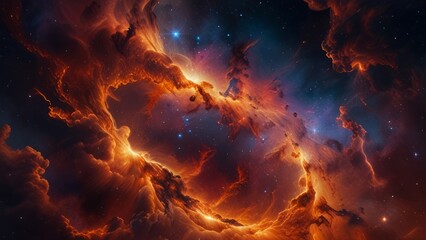 Beautiful nebulae and stars in the night sky. Supernova background wallpaper