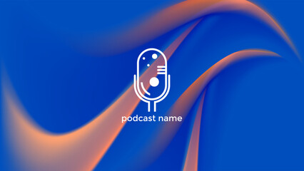 PODCAST GRADIENT MESH  BLUE COLORFUL BACKGROUND SIMPLE TEMPLATE DESIGN VECTOR. GOOD FOR COVER DESIGN, BANNER, WEB,SOCIAL MEDIA