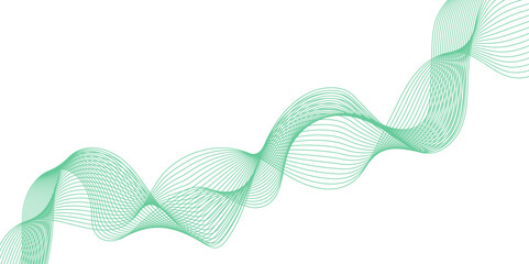Abstract colorful green lines on a white background.  Digital frequency track equalizer. Digital frequency track equalizer. Vector illustration. 