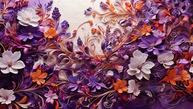 a vibrant background is adorned with a plethora of intricate flowers
