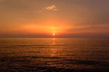 sunset over the Black sea, view from the beach