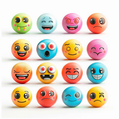 Naklejka premium 3D Emoticons icons funny emojis on white background