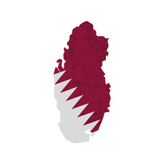 qatar map, qatar flag - vector illustration