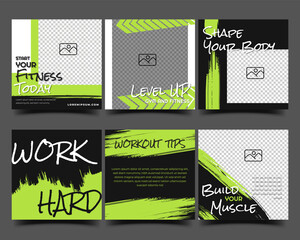Gym, fitness , and sports social media post template