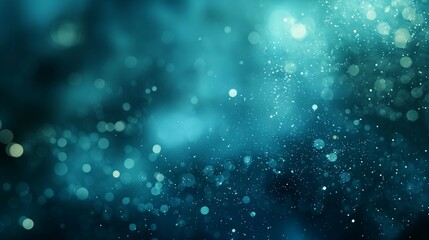 Abstract Background with Dark Blue and Teal Colors, Floating Particles, and Subtle Green Accents. No Text for Easy Removal in Video Content.