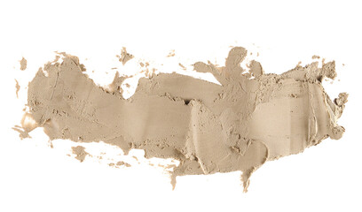 Smeared clay isolated on whitebackground, clipping path