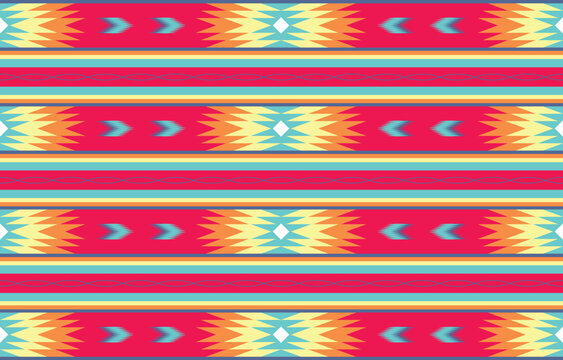 Geometric ethnic seamless pattern inspired by Native American designs. Vector illustration design for background, wallpaper, textile, print, wrapping, fabric, clothing