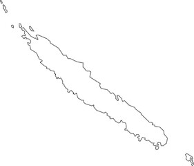 dot line drawing of new caledonia island map.