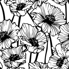 Fototapeta premium Summer floral seamless pattern, Garden Floral seamless pattern, Seamless Repeat Pattern, Boho floral seamless, flower paper, digital paper pack, digital backgrounds, digital scrapbook, floral pattern,
