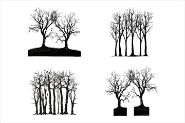 Scary Dead Tree Silhouette Bundle