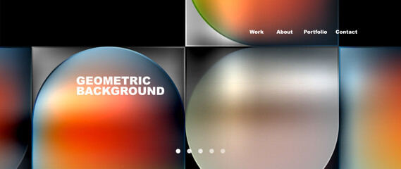 Geometric abstract glassmorphism with circles and squares. Vector Illustration For Wallpaper, Banner, Background, Card, Book Illustration, landing page