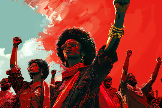 Black hands raised to the sky in solidarity or in protest