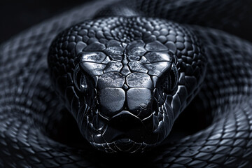 The head of a black mamba close-up