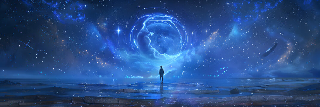 new moon sign of aquarius, 8k,