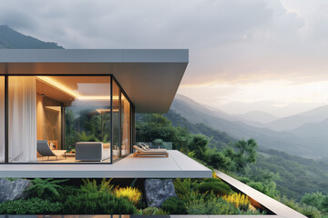Sleek Glass Villa Perched in the Mountains - Luxury Living with Breathtaking Views
