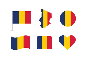 Vector Chad flag. Set of Chad Flags Collection. 
