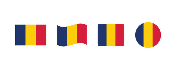 Vector Chad flag. Set of Chad Flags Collection. 
