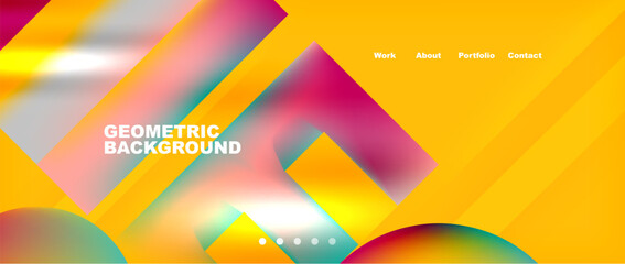 Various colorful geometric shapes abstract web template with gradients and light blur effects. Vector Illustration For Wallpaper, Banner, Background, Card, Book Illustration, landing page