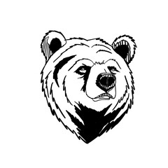 illustration of a black bear smiling face