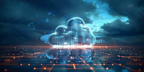 Global Data Transfer and Virtualization Enabled by Cloud Computing. Concept Cloud Computing, Global Data Transfer, Virtualization, Innovation, Technology Transformation