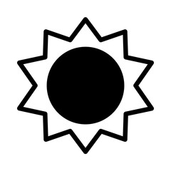 sun icon or logo illustration outline black style