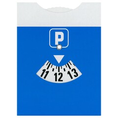 car parking disc isolated over white