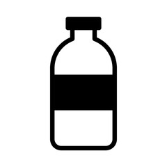 water bottle icon or logo illustration outline black style