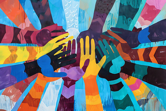 Artwork capturing the spirit of unity and solidarity among people of all backgrounds