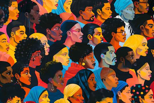 Artwork capturing the spirit of unity and solidarity among people of all backgrounds