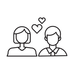 Loving Couple Icon Ideal for Valentine�s Day and Romantic Projects