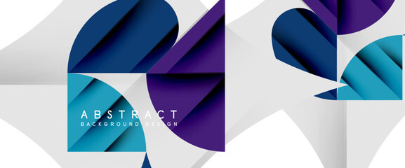 Minimal geometric elements on white. Petals, round triangles, star