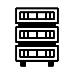 server icon or logo illustration outline black style