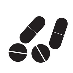 Pills icon set, vector, capsule icon. Medical icon, silhouette, Tablet pharmacy symbol, logo, Drug sign and symbol. Vector illustration.