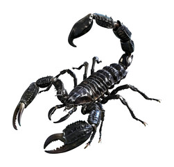 Black Emperor Scorpion Isolated on Transparent Background
