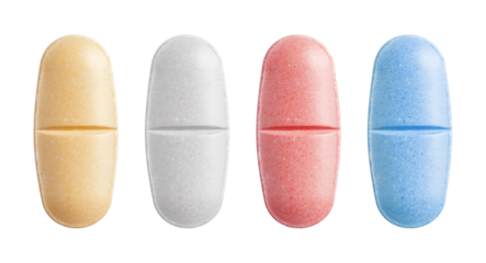 Medicine Tablet Set Isolated on Transparent Background

