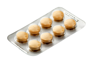 Medicine Tablet Strip Isolated on Transparent Background
