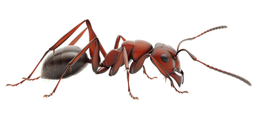 Ant Side View Isolated on Transparent Background
