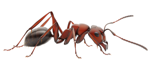 Ant Side View Isolated on Transparent Background
