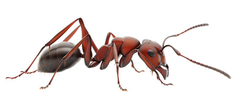 Ant Side View Isolated on Transparent Background
