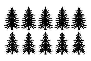 Set of fir trees