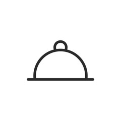 Food cloche, linear style icon. serving food and dining. Editable stroke width