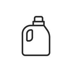 Plastic bottle for household chemicals, linear style icon. Detergent bottle. Editable stroke width