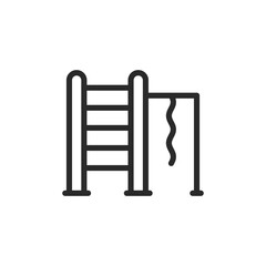 Playground climbing frame, linear style icon. climbing frame for kids at a playground. Editable stroke width.